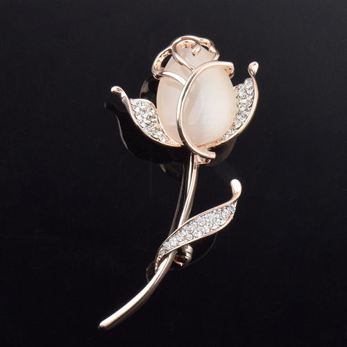 湯河店 佑尊精品 高檔貓眼石玫瑰花胸針 韓版精美婚慶新娘衣飾品花卉胸花